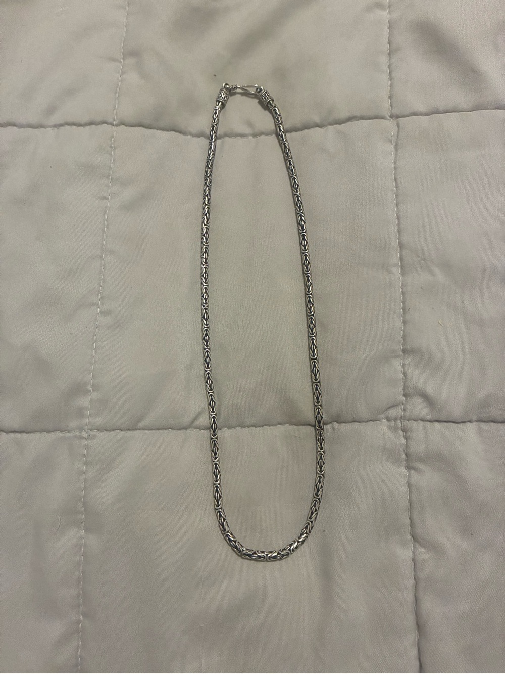 Sterling silver Byzantine link chain necklace 20 inch